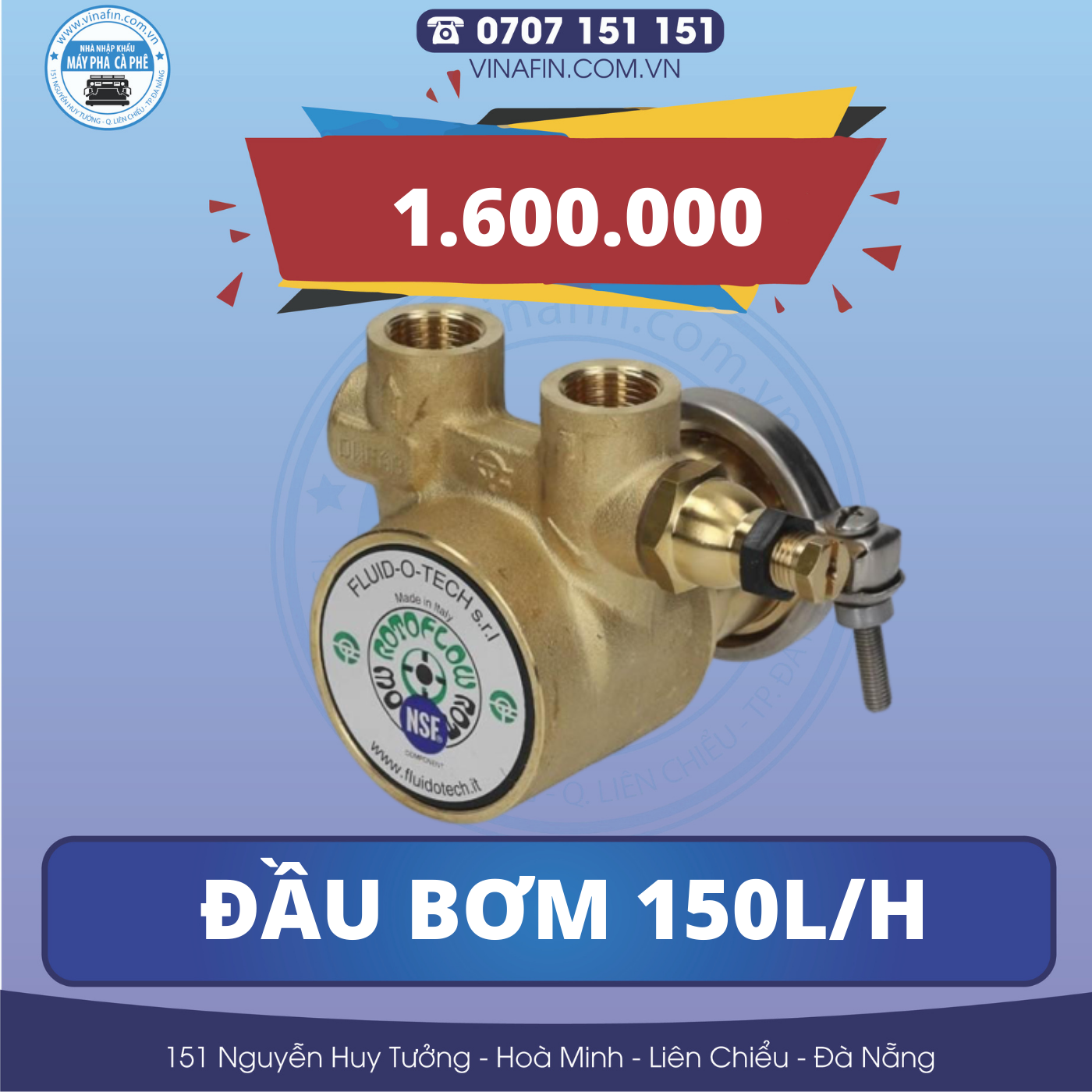 ĐẦU BƠM MÁY PHA CÀ PHÊ - ROTOFLOW 150L/H