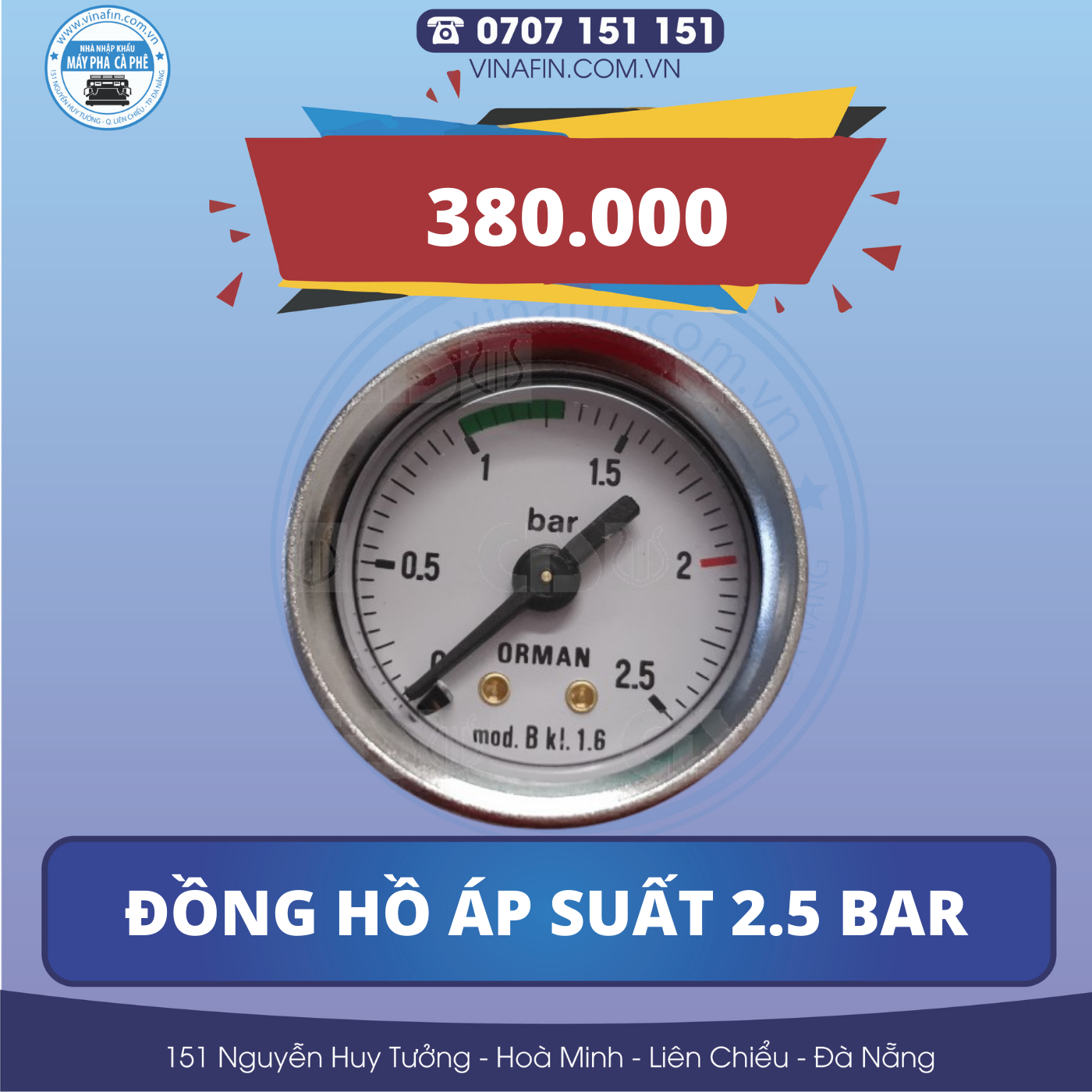 ĐỒNG HỒ ĐO ÁP SUẤT 2.5 BAR