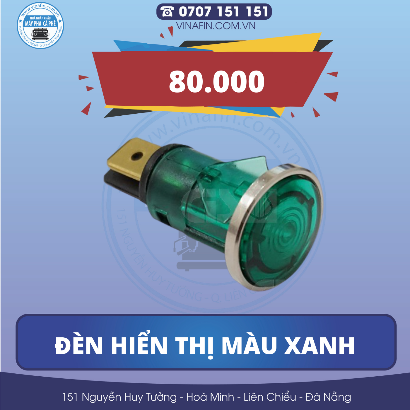 ĐÈN HIỂN THỊ MÁY PHA CÀ PHÊ MÀU XANH